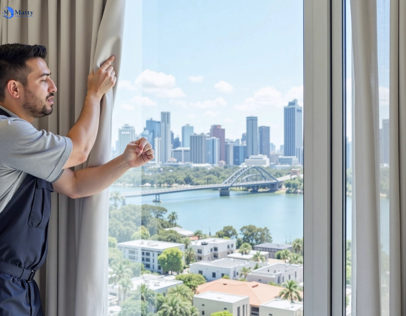 Professional curtain steam cleaning service samford-valley QLD by Matty Curtain Cleaning